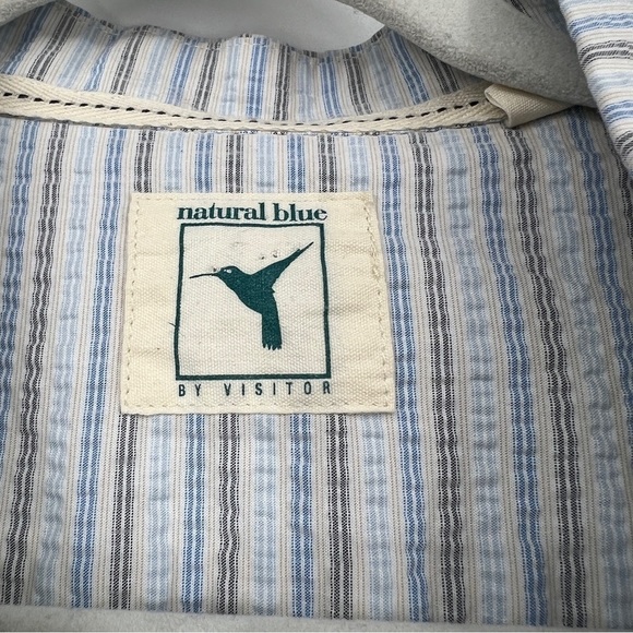 Natural Blue by Visitor Striped Multi Buttondown Collared Short Sleeves Shirt - Picture 5 of 11
